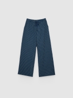%Pto% Pantalón wide leg rayas azul eléctrico vista frontal