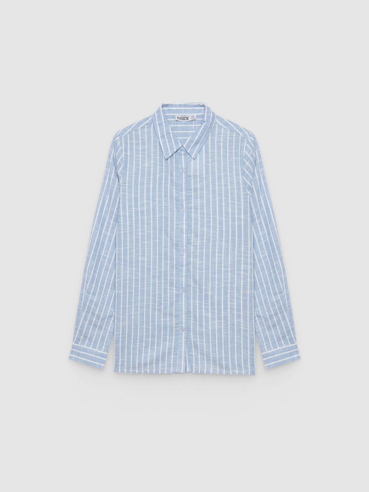 %Pto% Camisa oversize de rayas azul celeste vista frontal
