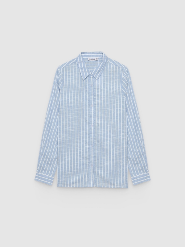  Oversized striped shirt sky blue front view