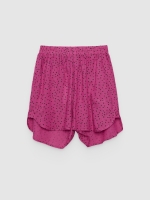 %Pto% Flowy Bermuda shorts with polka dots multicolor front view