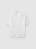 %Pto% Oversized floral embroidered shirt white front view