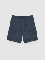 %Pto% Bermuda cargo jogger azul marinho vista frontal