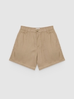 %Pto% Bermuda chino tiro alto beige vista frontal