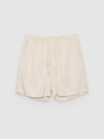 %Pto% Bermuda jogger lino con cordones crudo vista frontal
