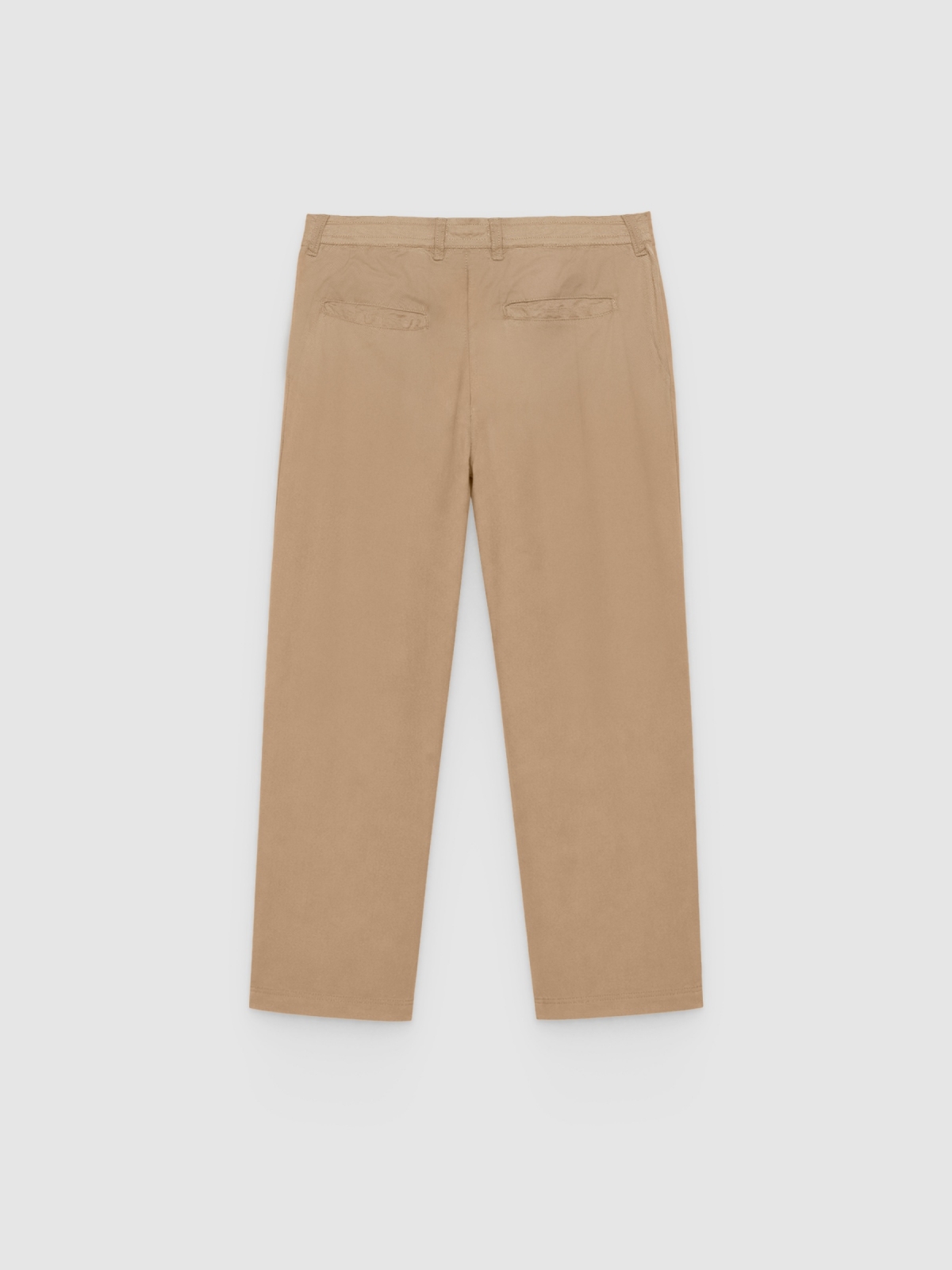 Jogger lino tiro alto beige vista trasera