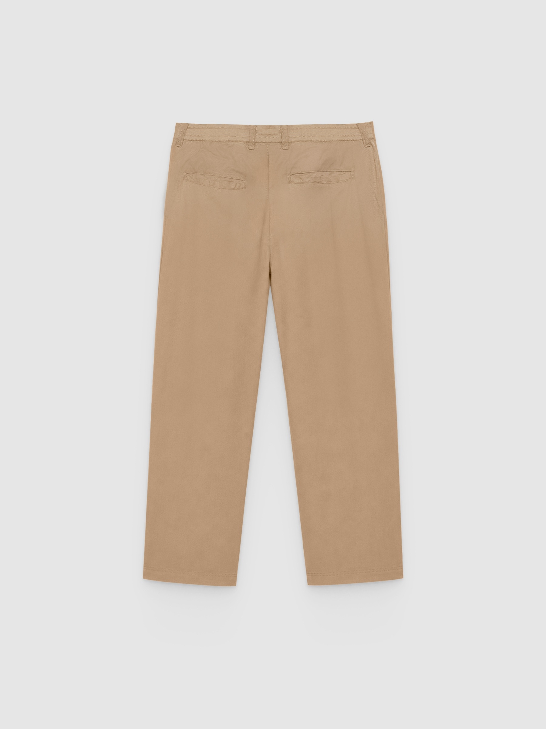 %Pto% High-waisted linen joggers beige front view