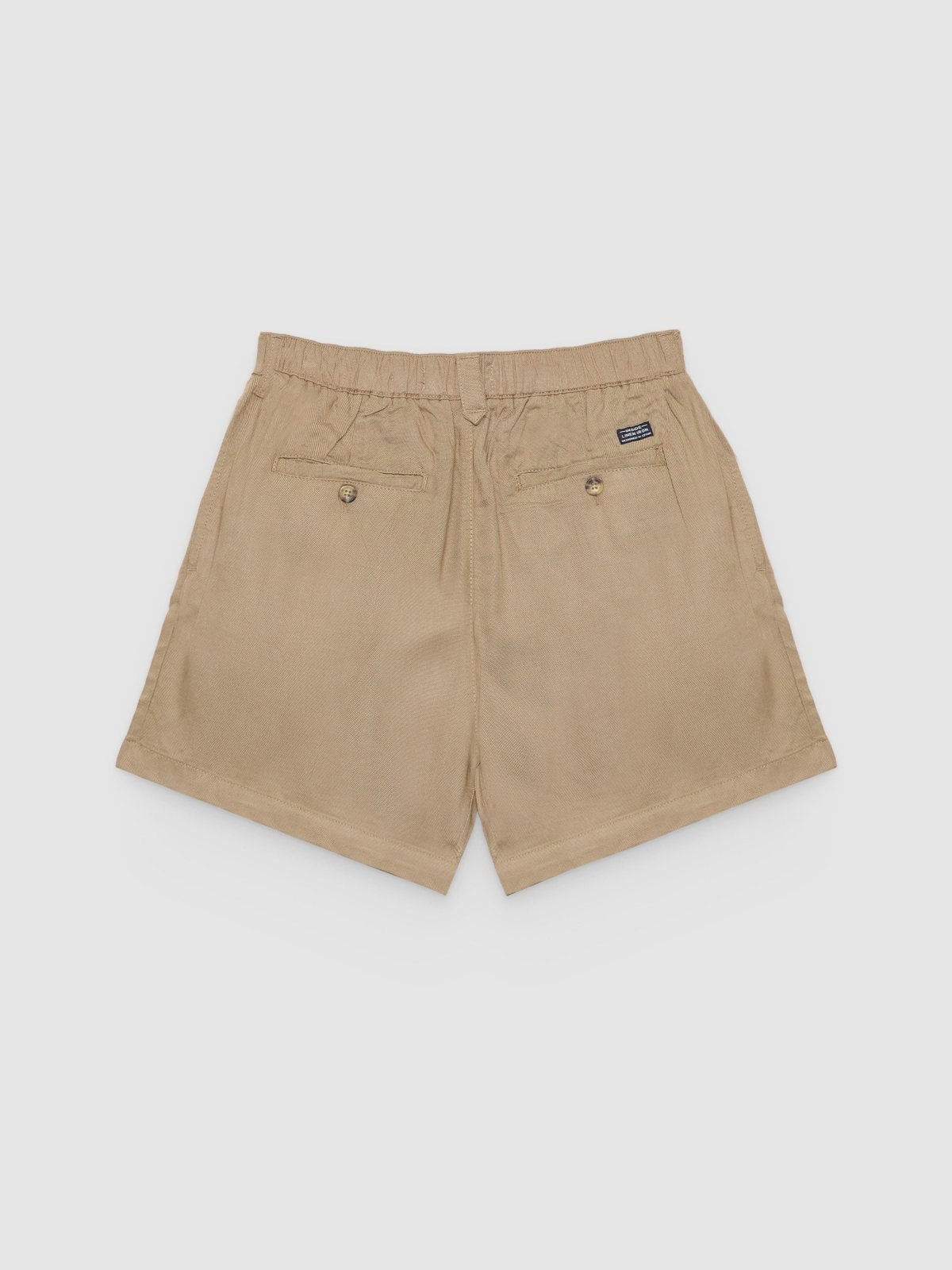 High-waisted chino shorts beige back view