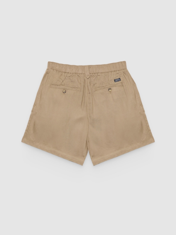 High-waisted chino shorts beige back view