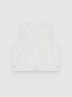 %Pto% Top bordado blanco vista frontal