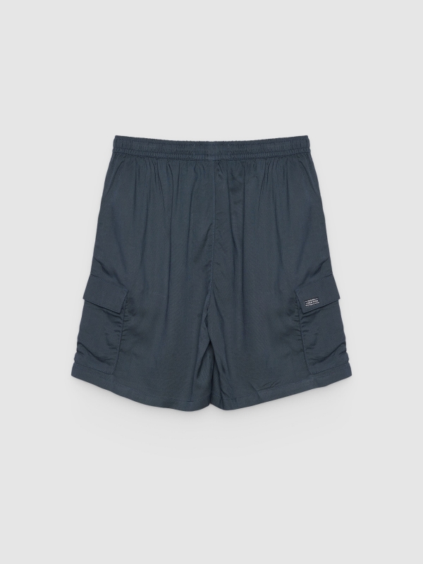 Bermuda cargo jogger azul marinho vista traseira