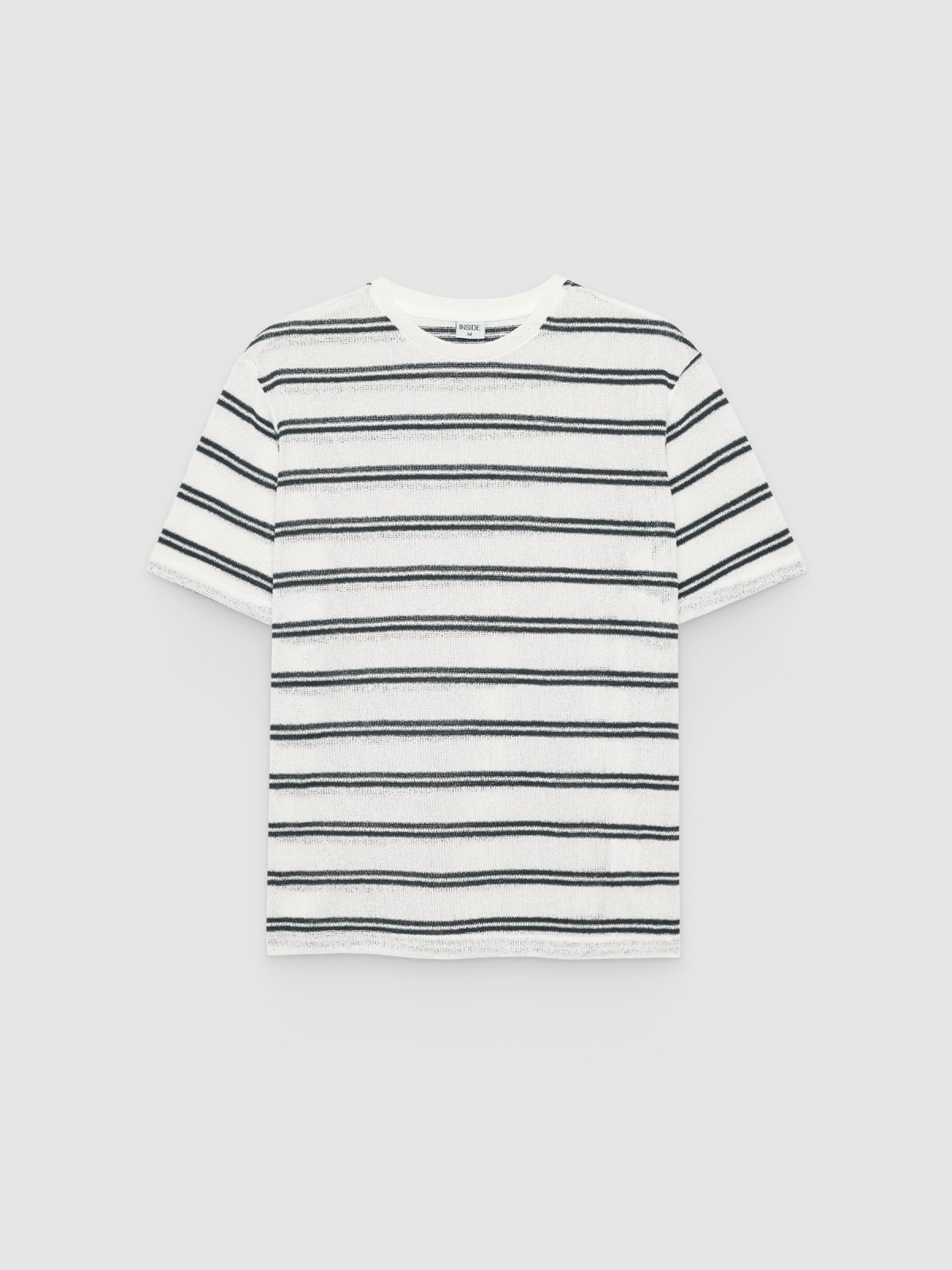 %Pto% Oversized striped knit T-shirt white front view