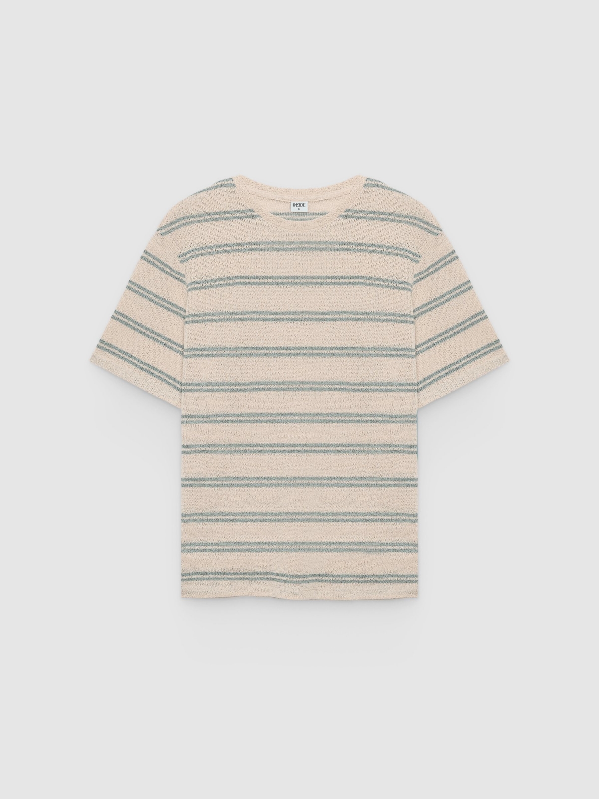 %Pto% Oversized striped knit T-shirt raw front view