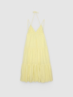 %Pto% Vestido maxi bordado suizo tirantes amarillo pastel vista frontal