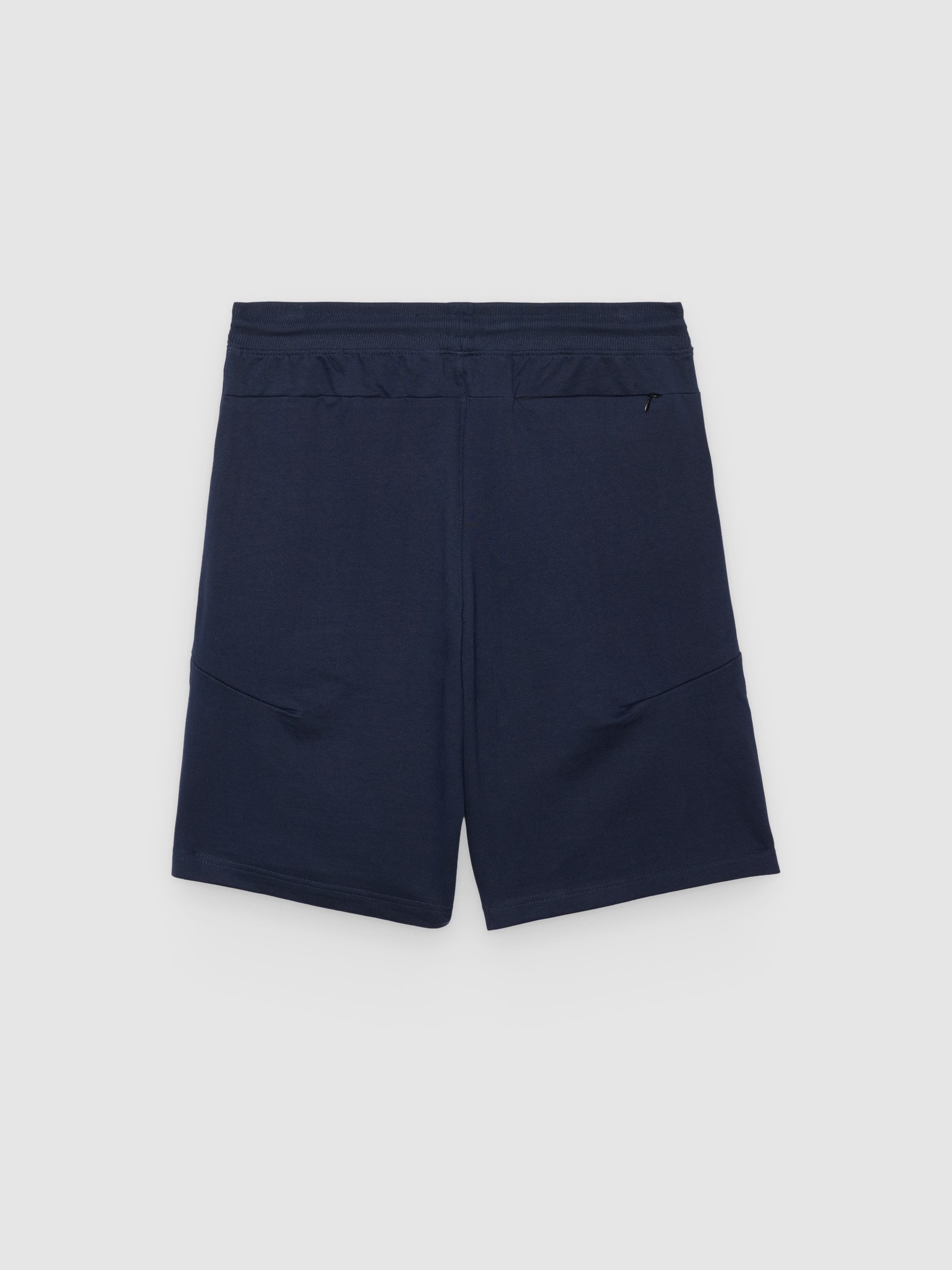 Fleece jogger bermuda navy middle front view