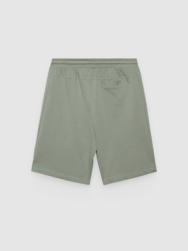 Bermuda jogger de moletom verde vista traseira