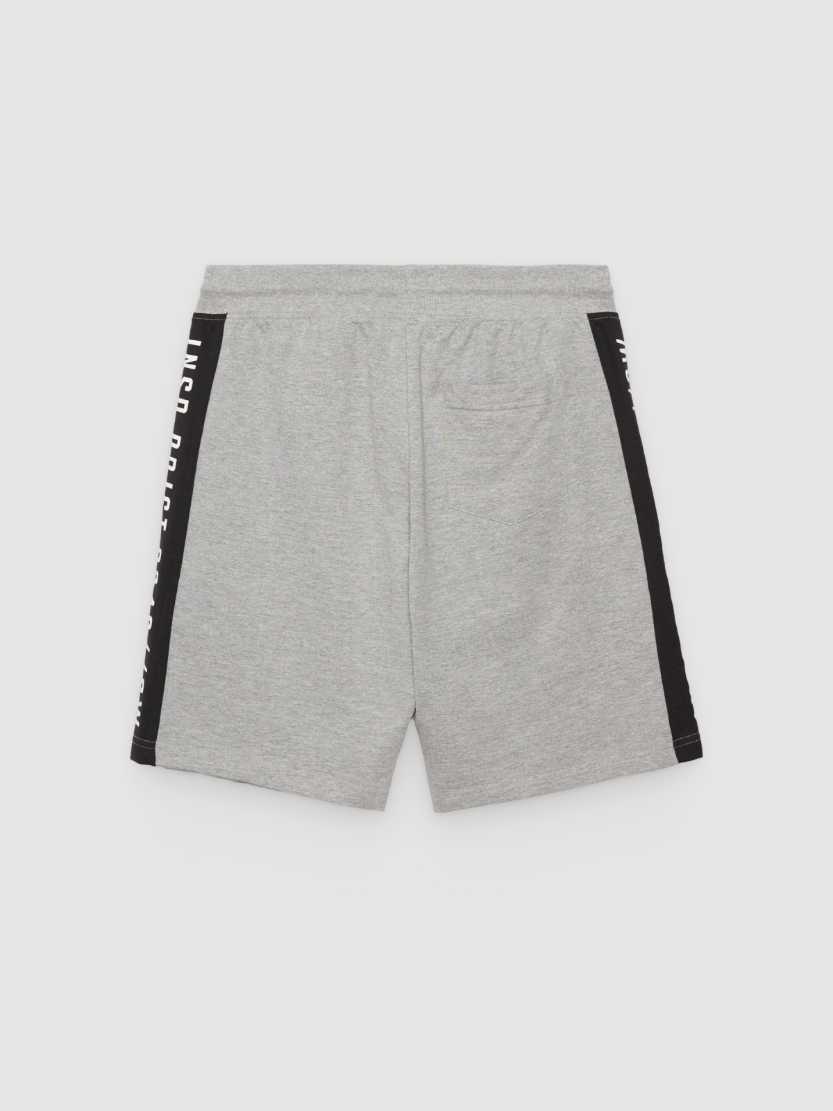 Bermuda jogger con bandas gris melange vista trasera
