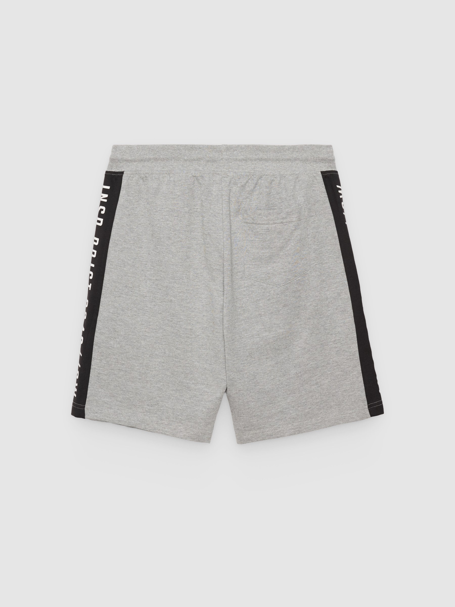 Bermuda jogger con bandas gris melange vista media frontal