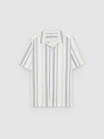 %Pto% Camisa rústica de rayas blanco vista frontal