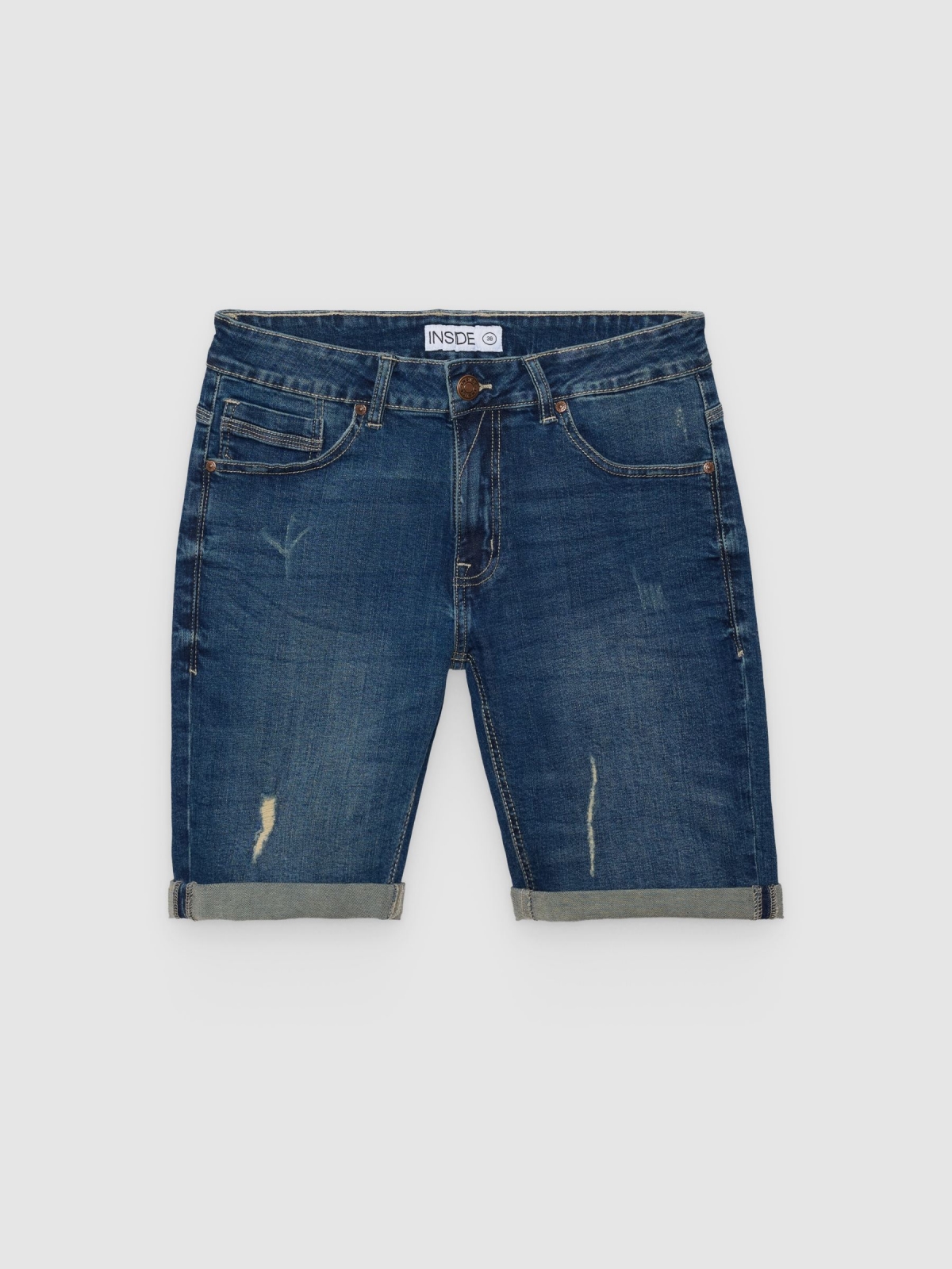 %Pto% Calça jeans skinny azul vista frontal
