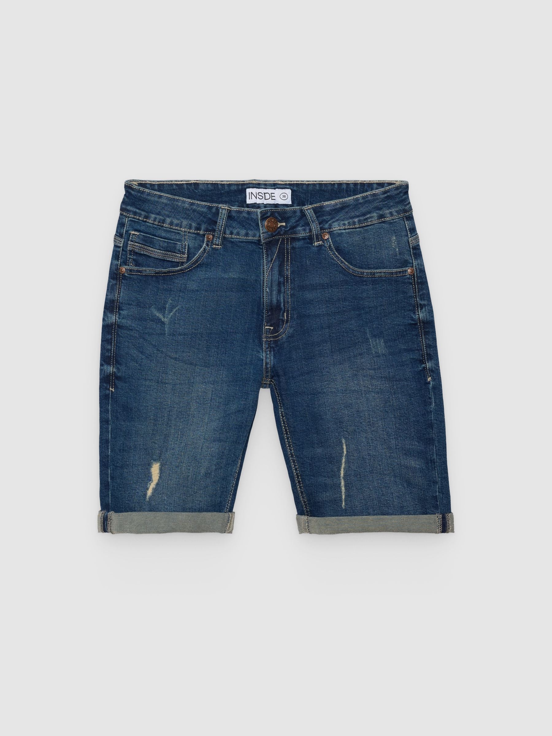 Bermuda vaquera skinny azul vista media frontal