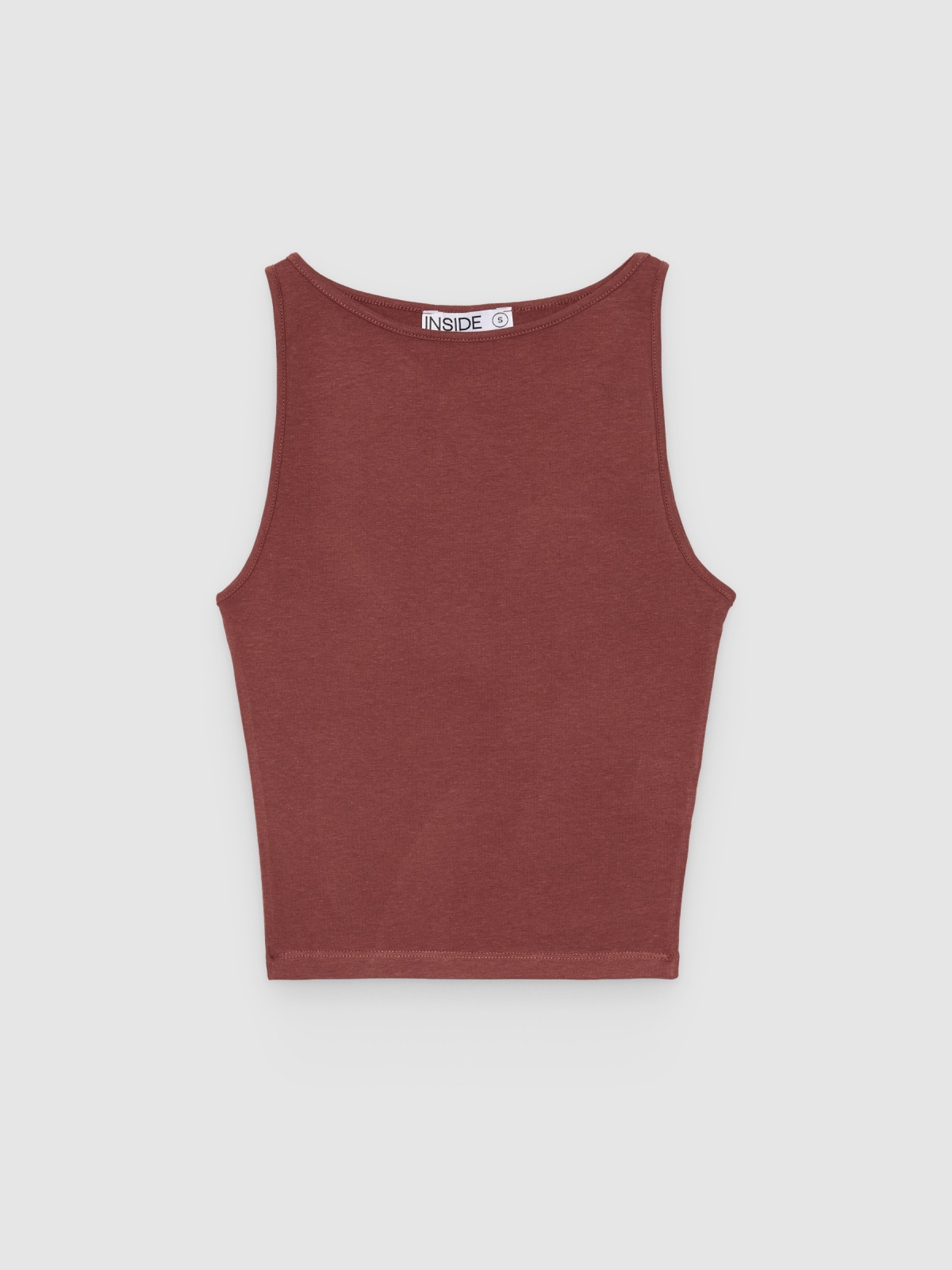 %Pto% Camiseta básica halter slim chocolate vista frontal