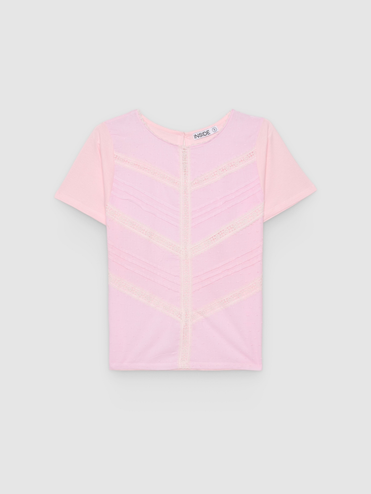 %Pto% Camiseta algodón plumeti rosa claro vista frontal