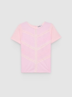 %Pto% Camiseta algodão plumeti rosa claro vista frontal