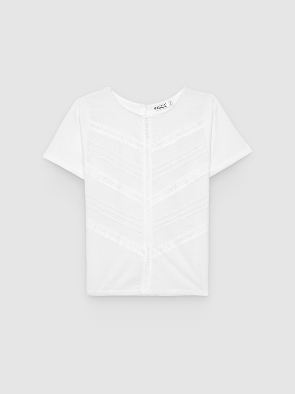  Camiseta algodão plumeti branco vista frontal