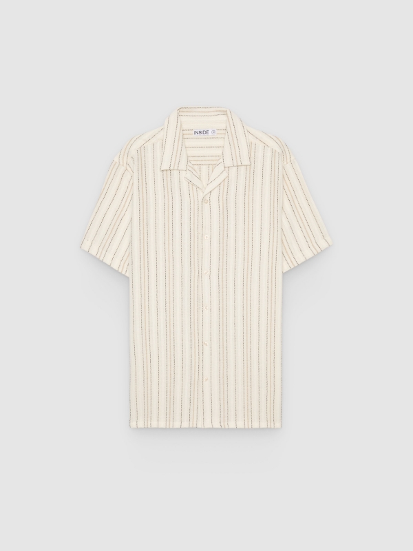  Camisa listrada de algodão resort off white vista frontal