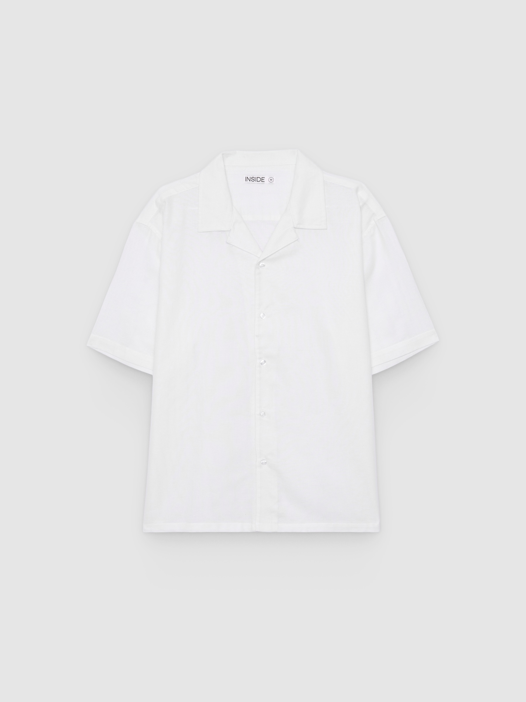 Camisa oversize de algodón blanco vista media frontal