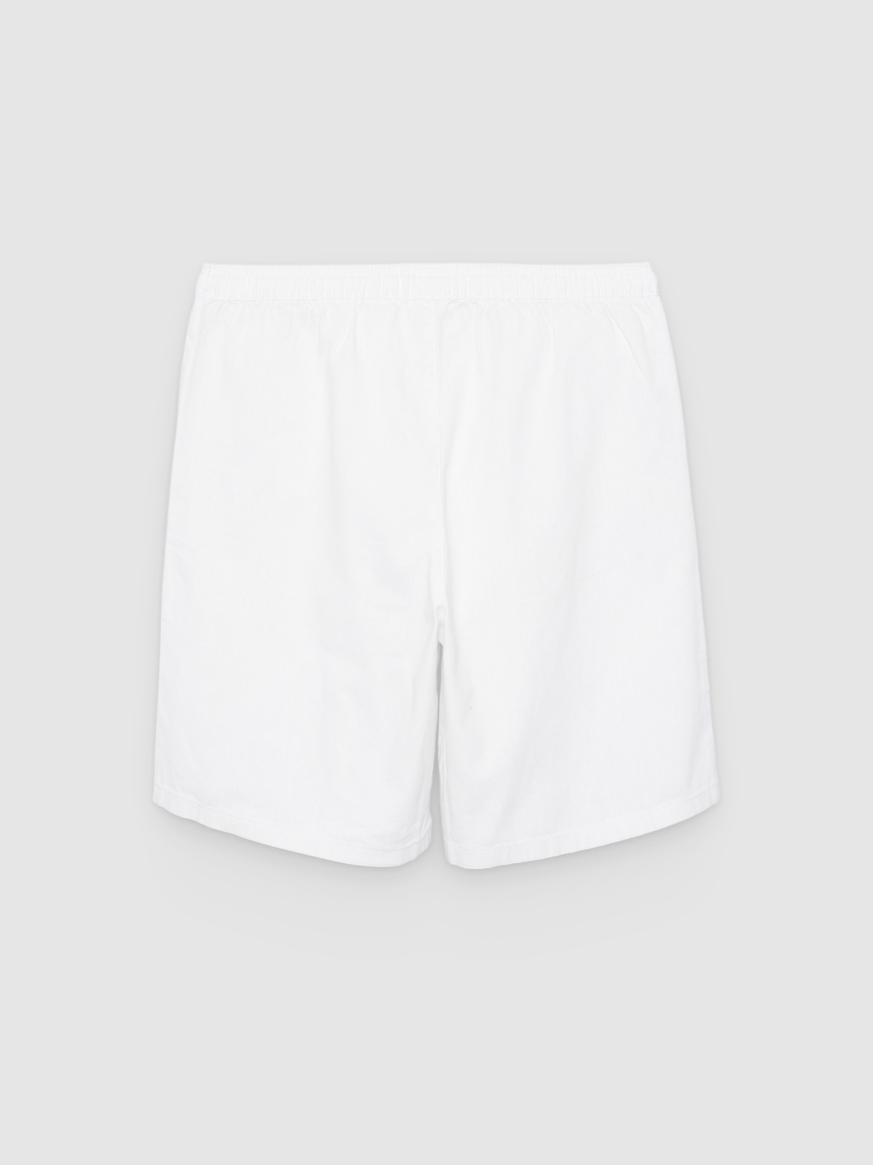 Bermuda cargo jogger lino blanco vista media frontal