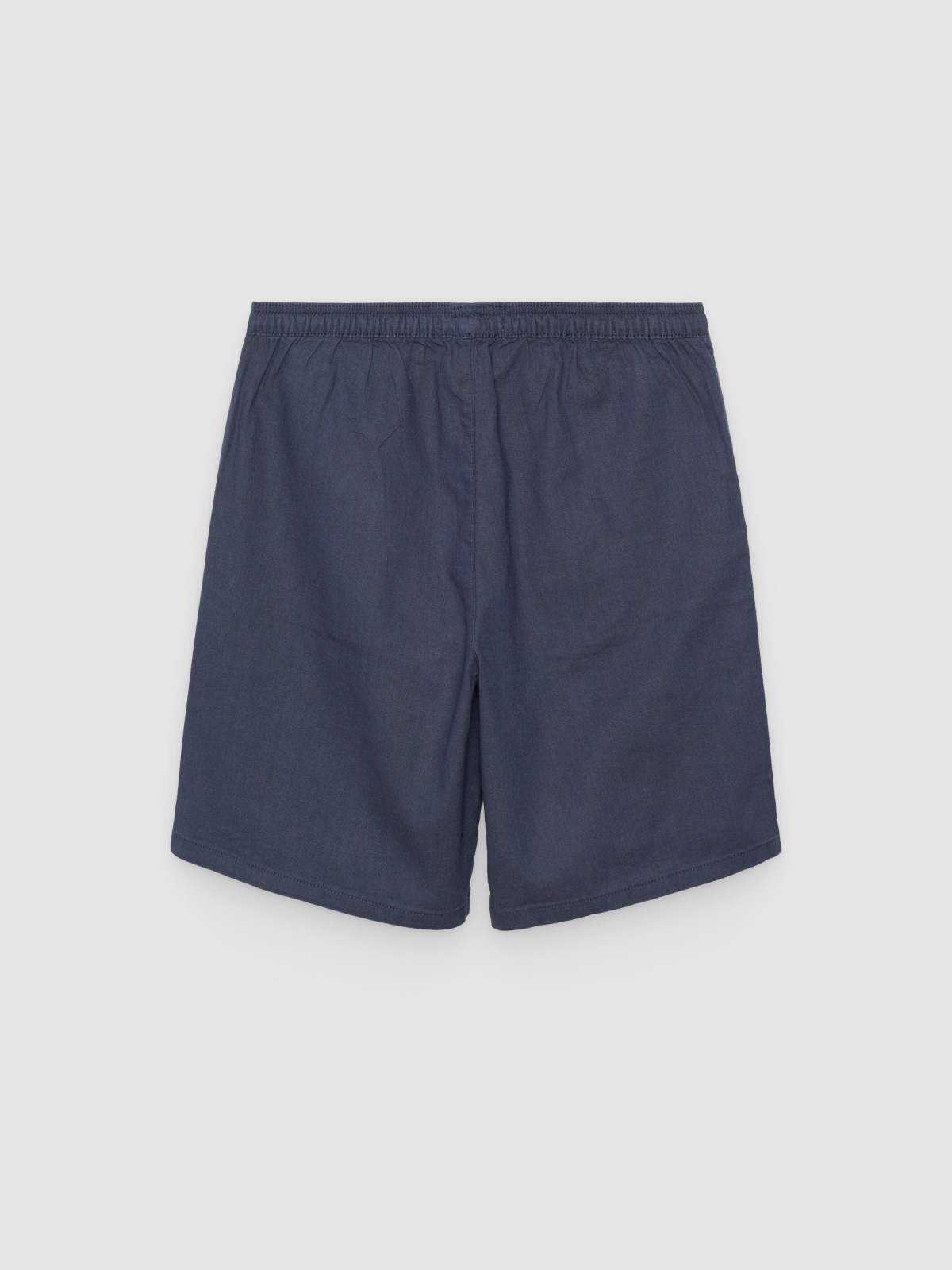 Linen cargo jogger shorts navy back view