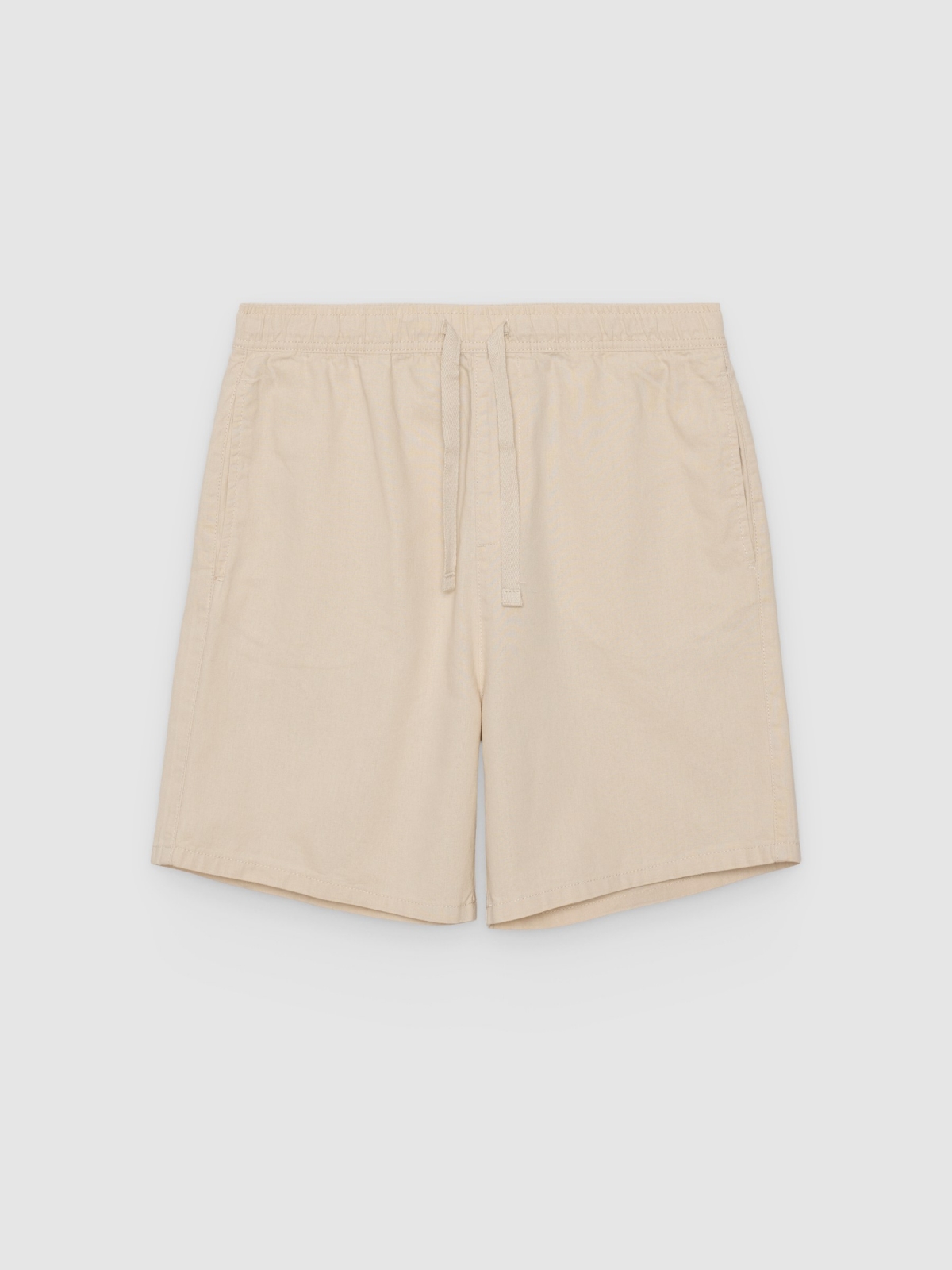 %Pto% Linen chino bermuda shorts raw front view