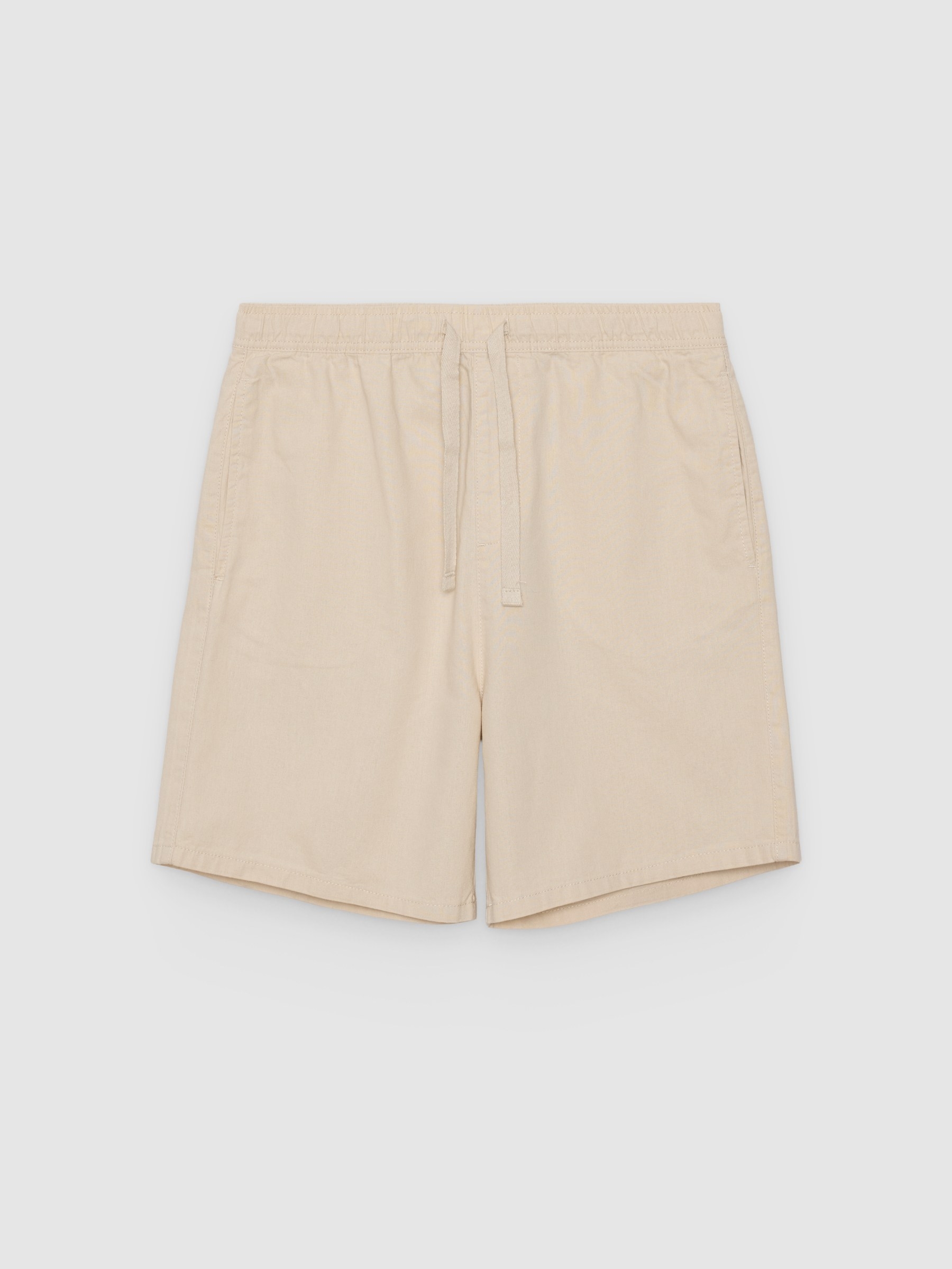Linen chino bermuda shorts raw middle front view