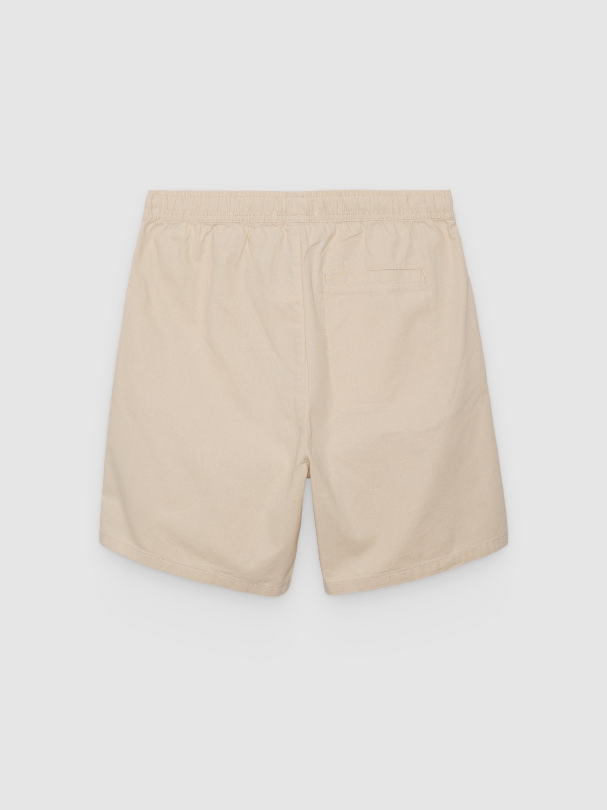 Linen chino bermuda shorts raw back view