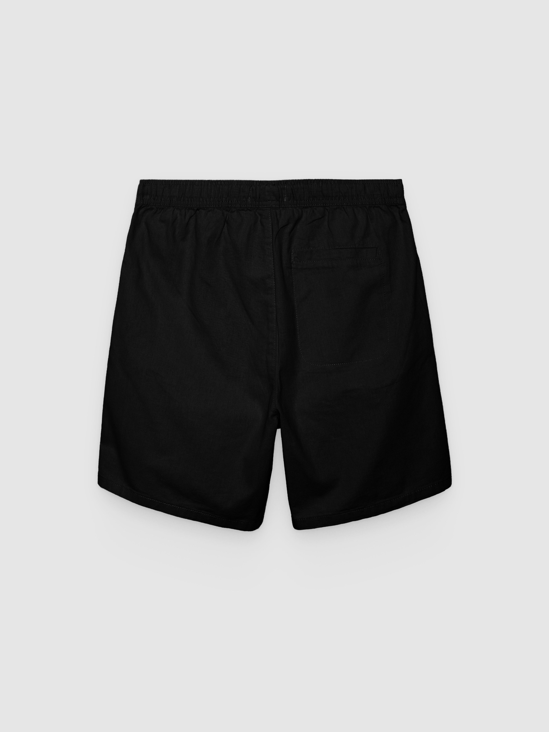 Linen chino bermuda shorts black middle front view