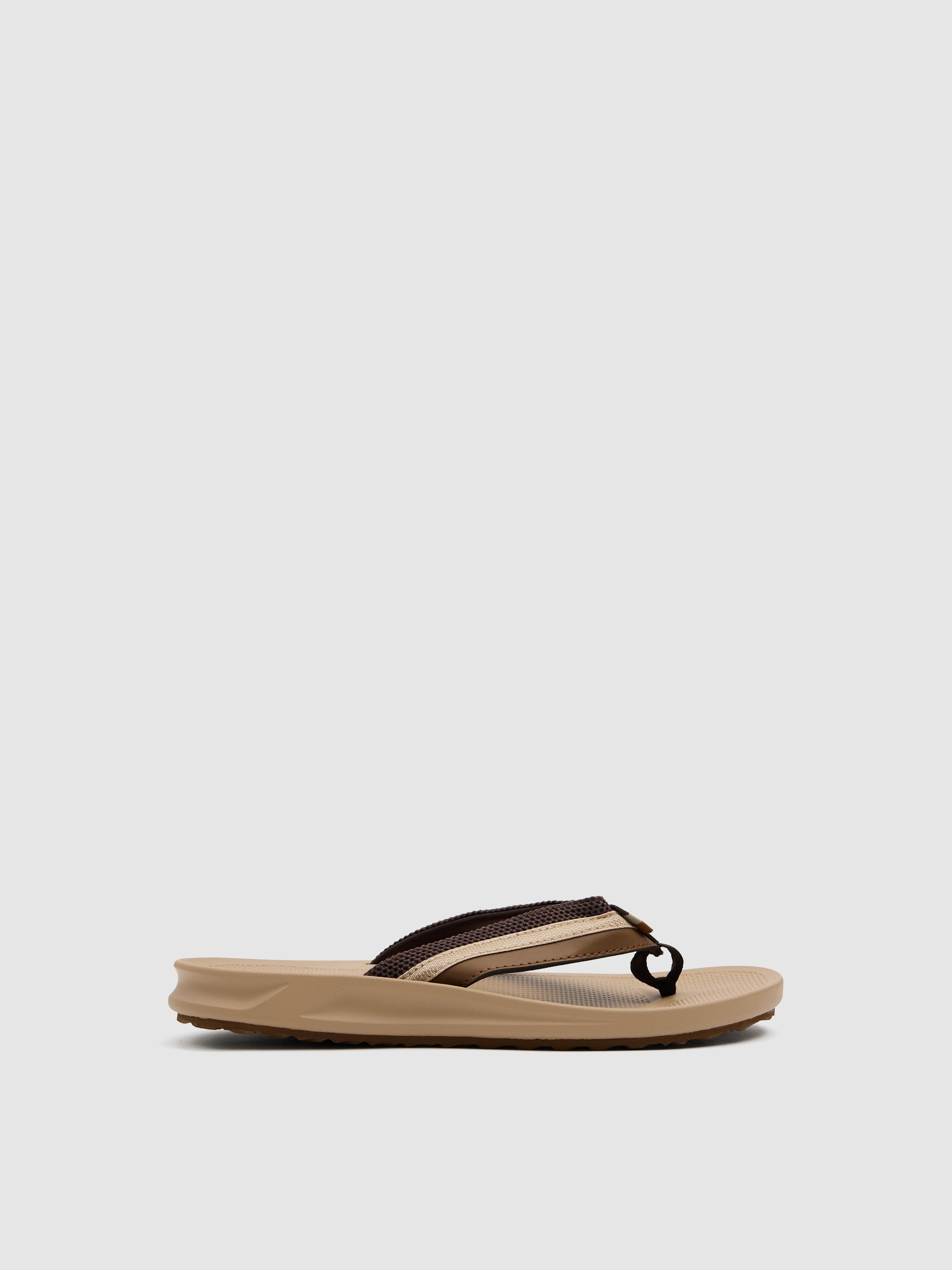Sandalia dedo efecto piel goma beige
