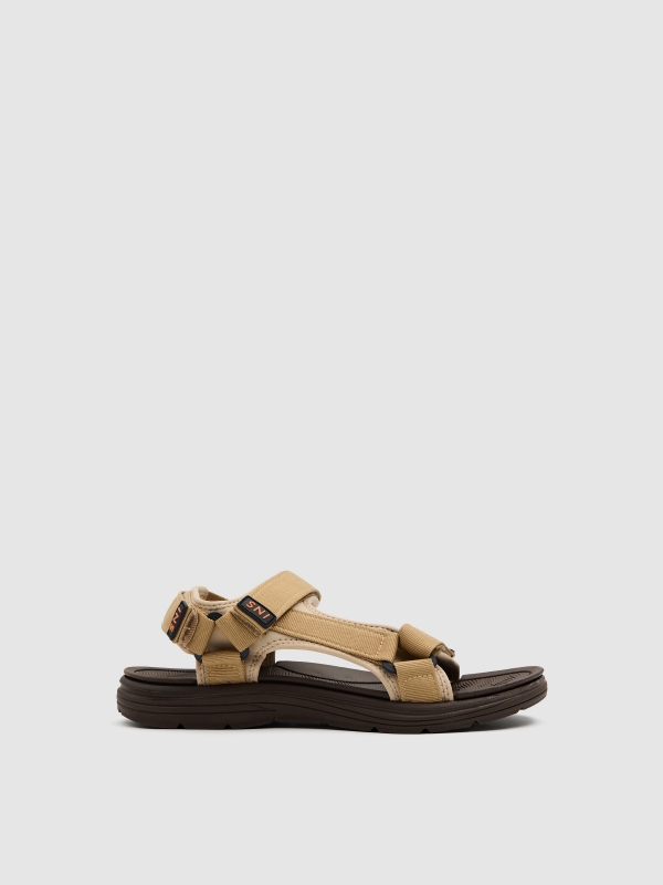 Sandalia cangrejera velcro beige