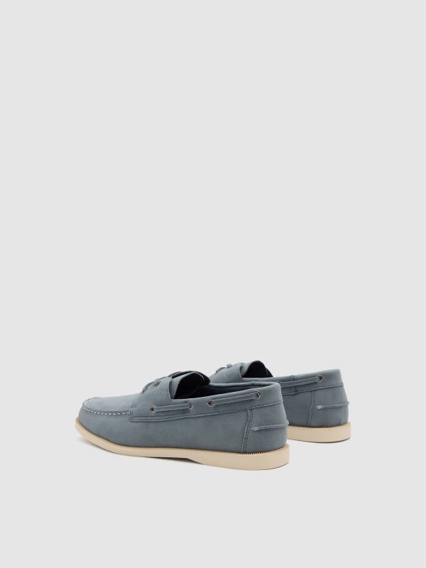 Nautical stitched leather effect blue 45º back view