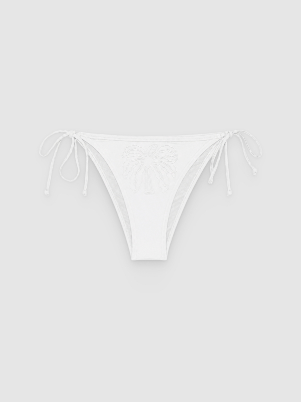  Braguita bikini lisa con lazo blanco vista frontal