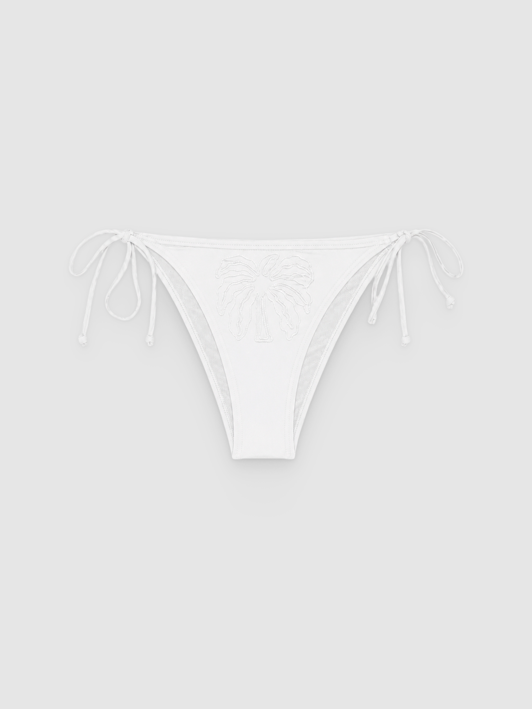  Braguita bikini lisa con lazo blanco vista frontal