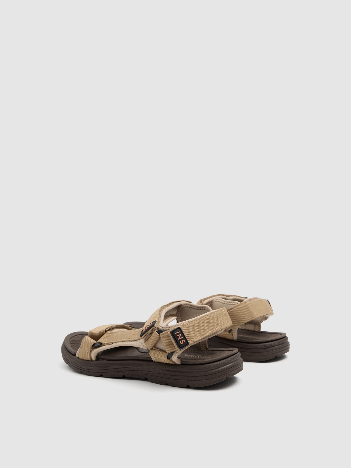 Velcro fisherman sandal beige 45º back view