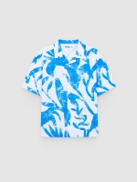 %Pto% Oversized short-sleeve floral shirt white front view