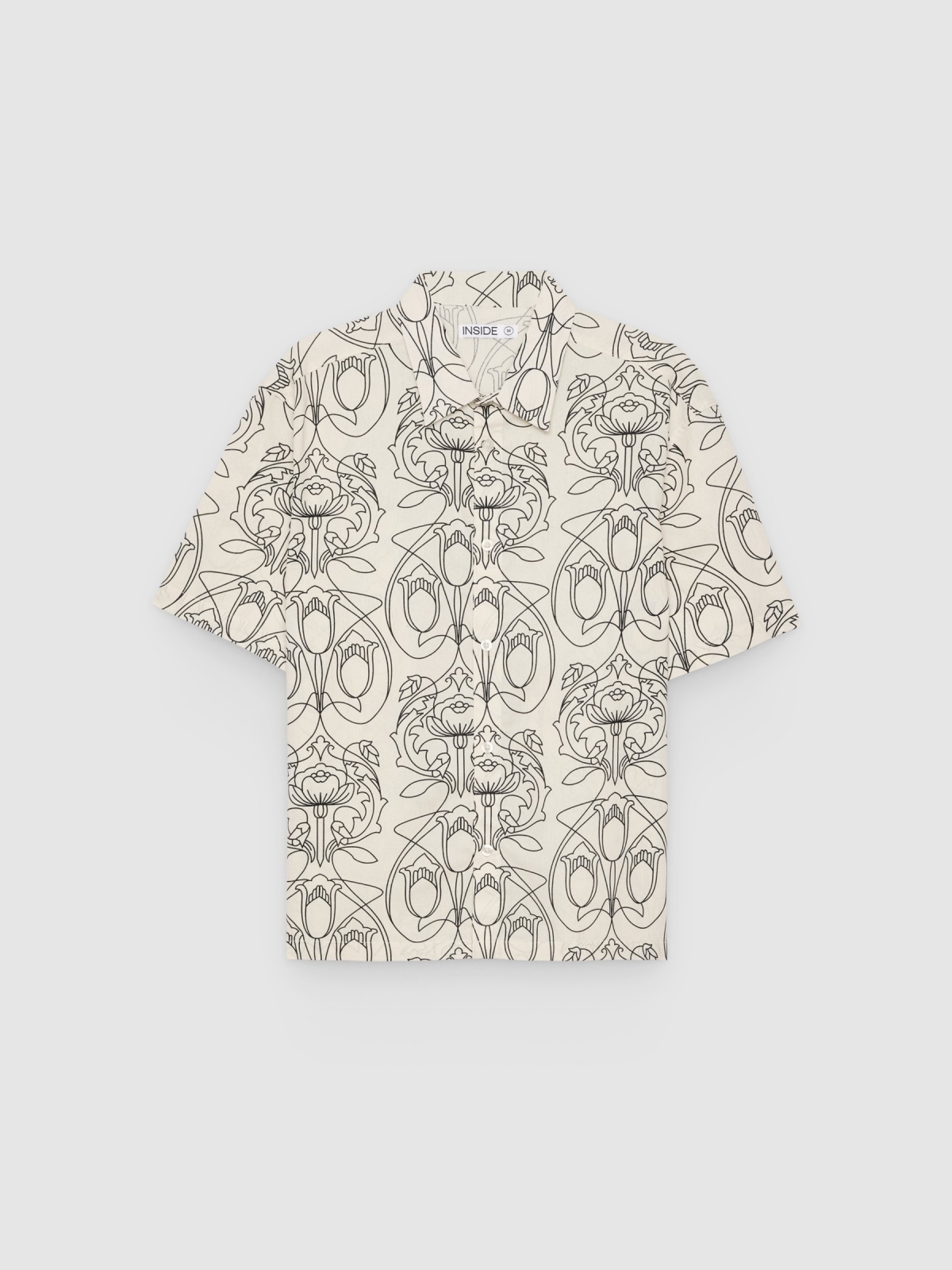 %Pto% Oversized floral shirt raw front view