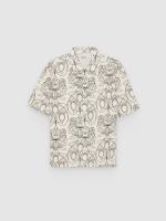 %Pto% Camisa floral oversize crudo vista frontal