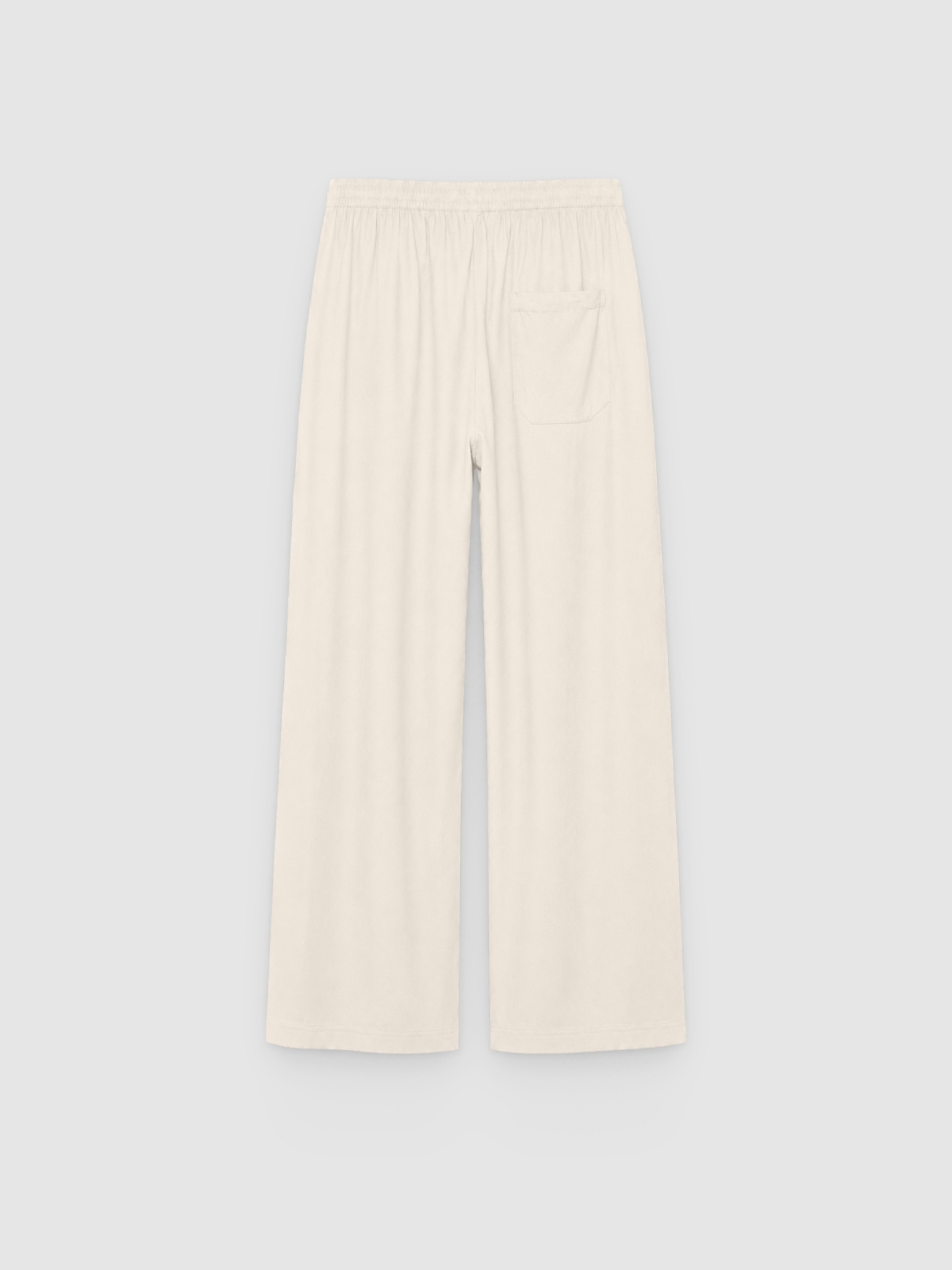Jogger lino cintura elástica crudo vista trasera