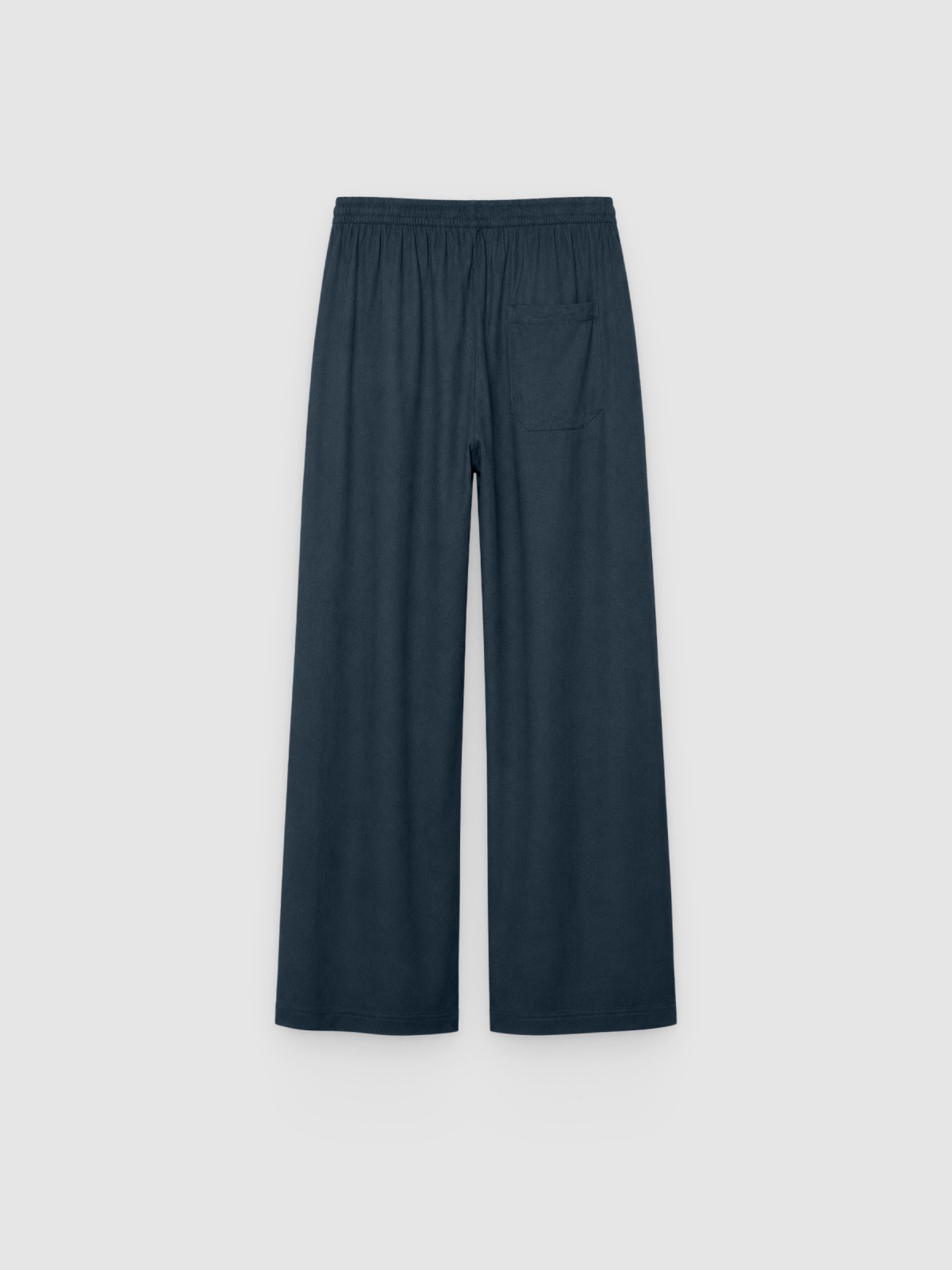 High-waisted linen joggers navy back view