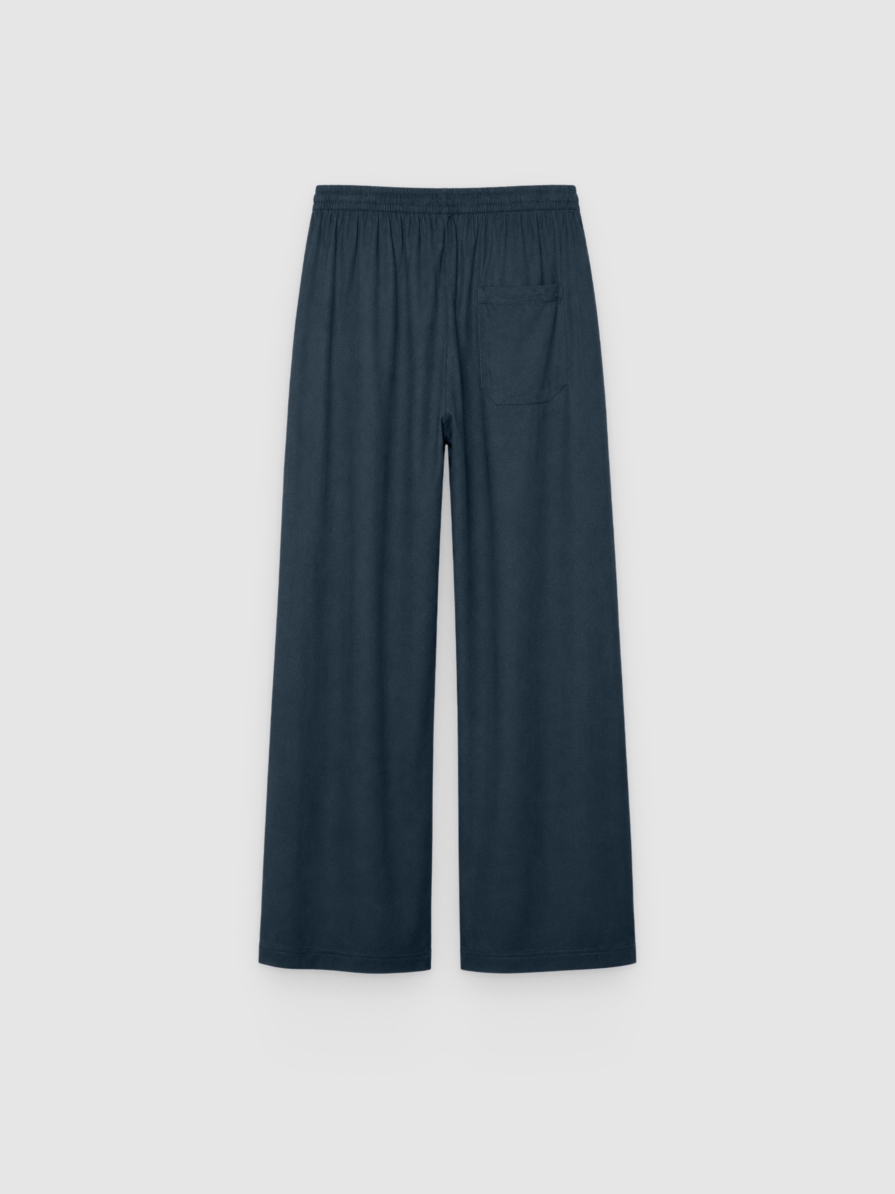 Jogger lino tiro alto azul marino vista general frontal
