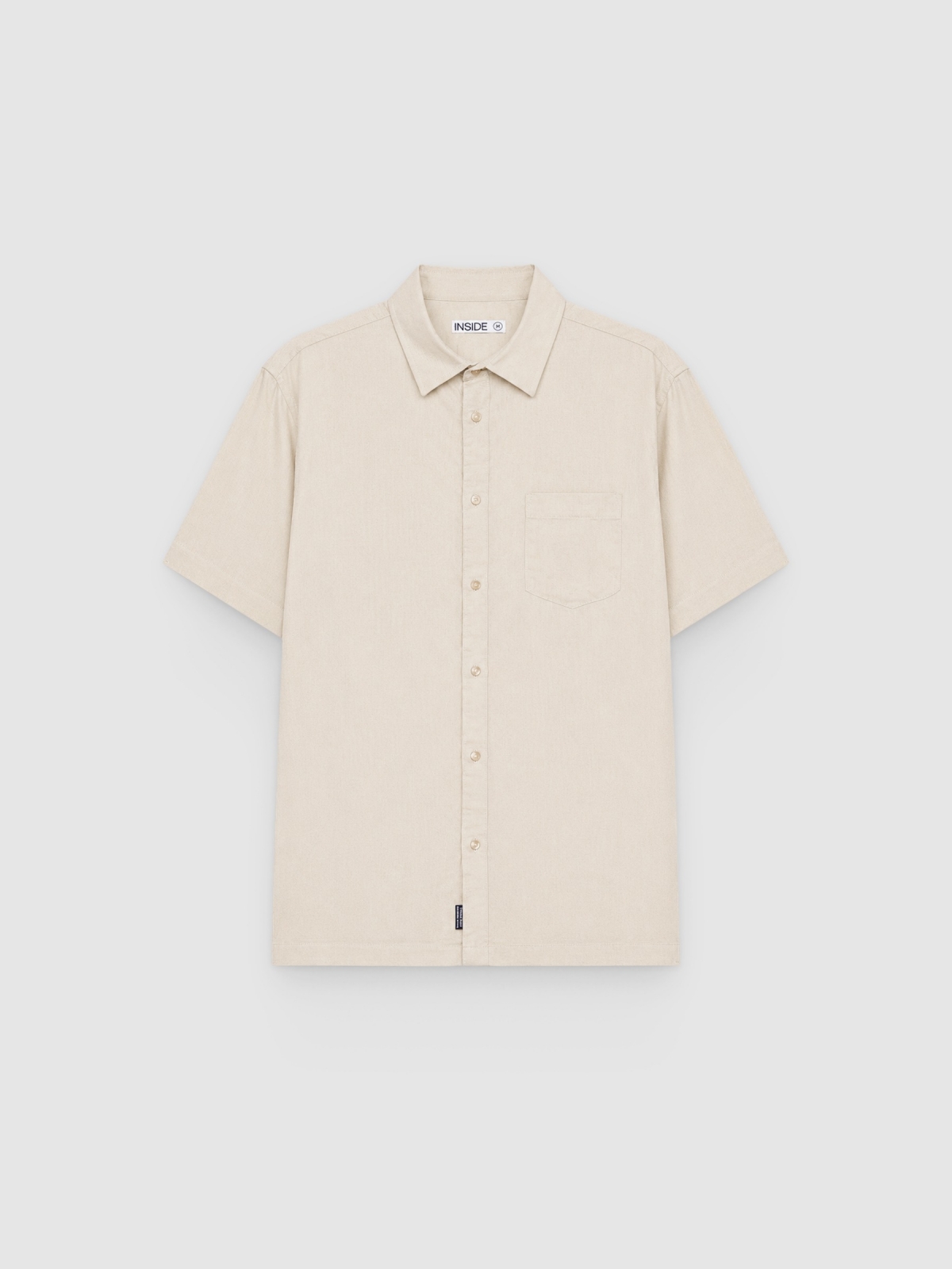 %Pto% Camisa de linho slim crua vista frontal