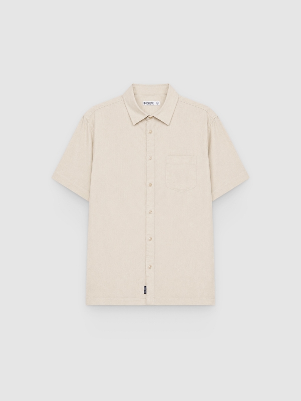  Camisa de linho slim crua vista frontal